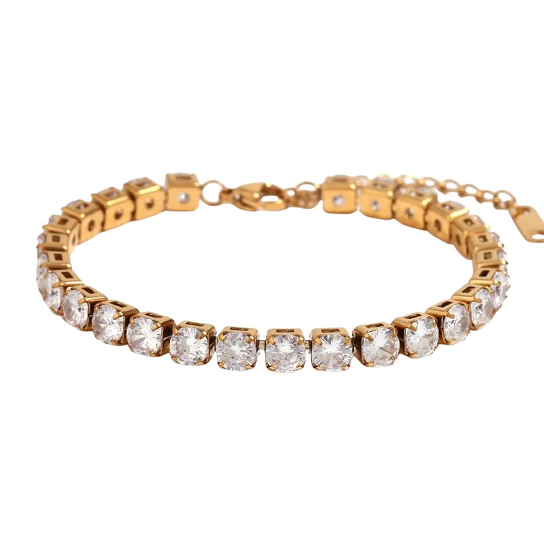 Sasha Cubic Tennis Bracelet Adjustable Chunky
