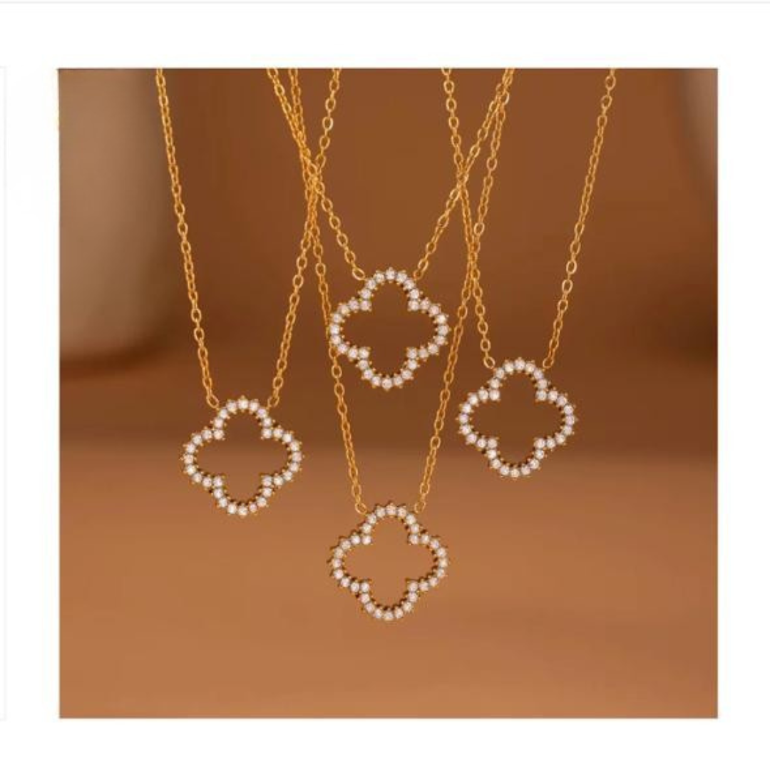 Studded Clover Necklace