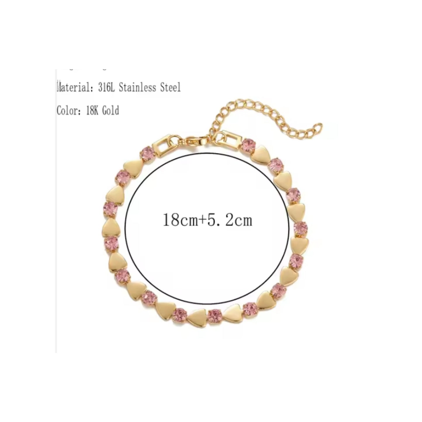 Pink Rhinestone Bracelet