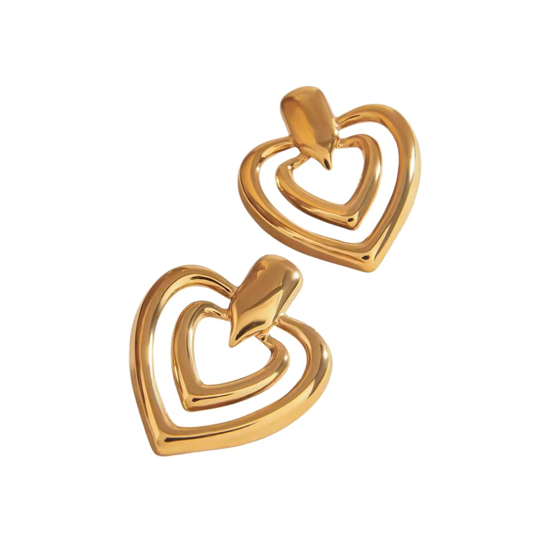 Melissa Heart Gold Earrings