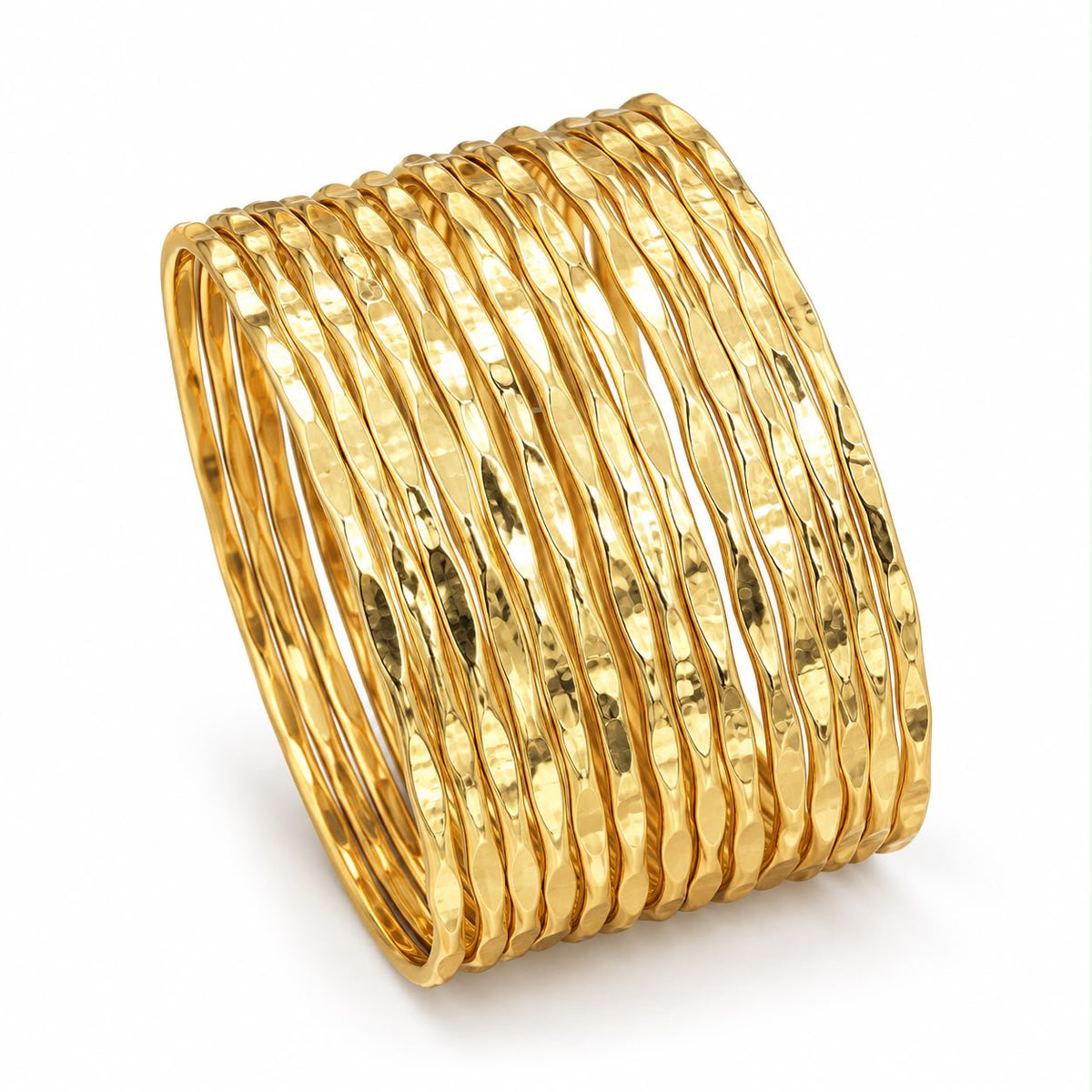 Hammered Bangles Stackable Cuff