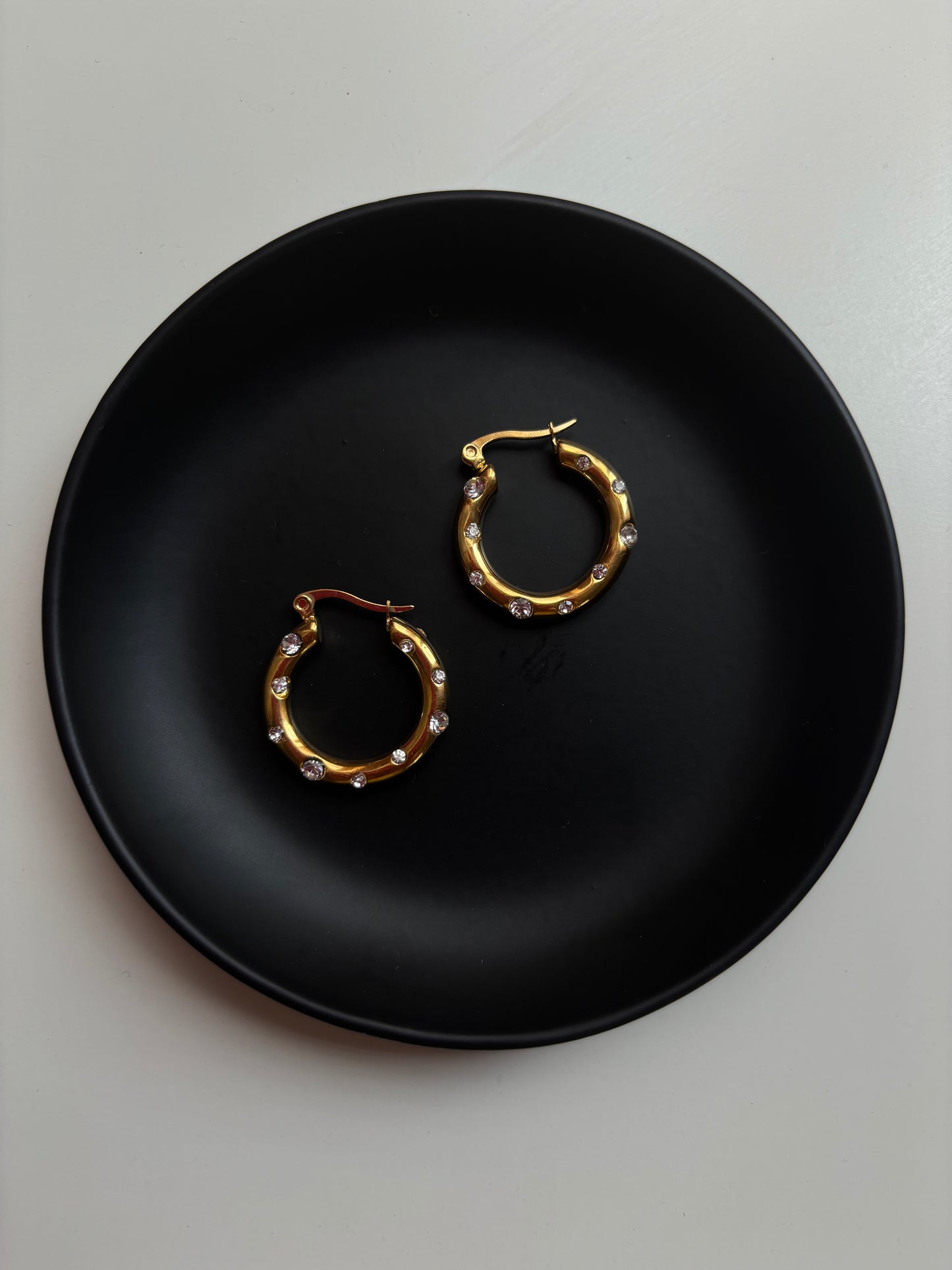 Hazel Studded Round Hoops