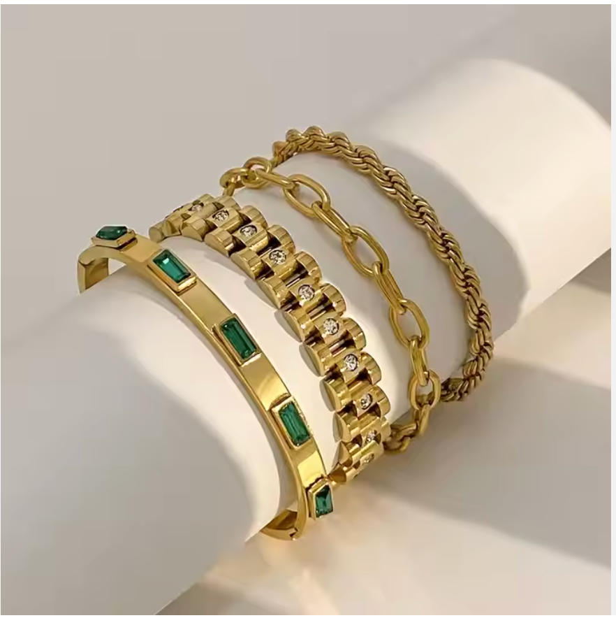 Jade Chunky Watch Band Bracelet