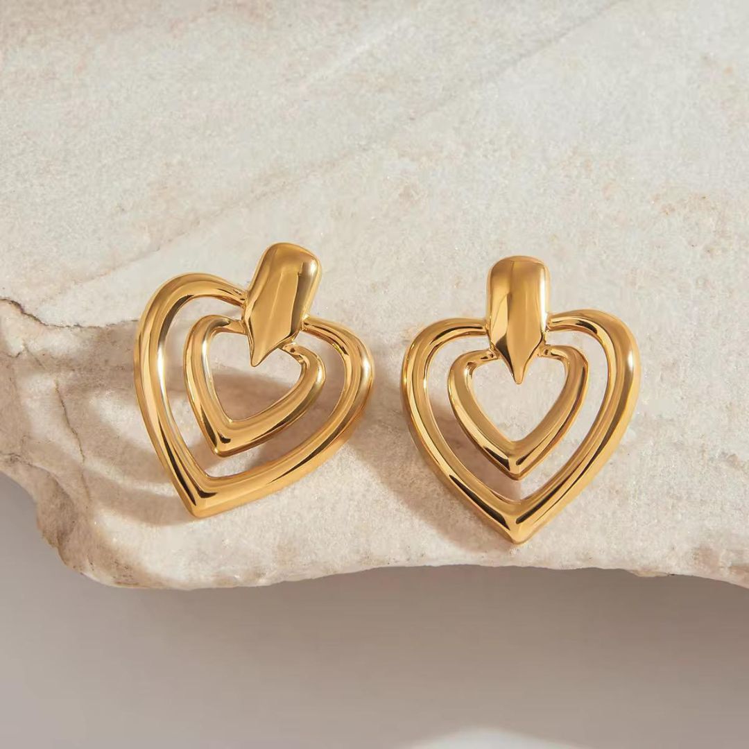 Melissa Heart Gold Earrings