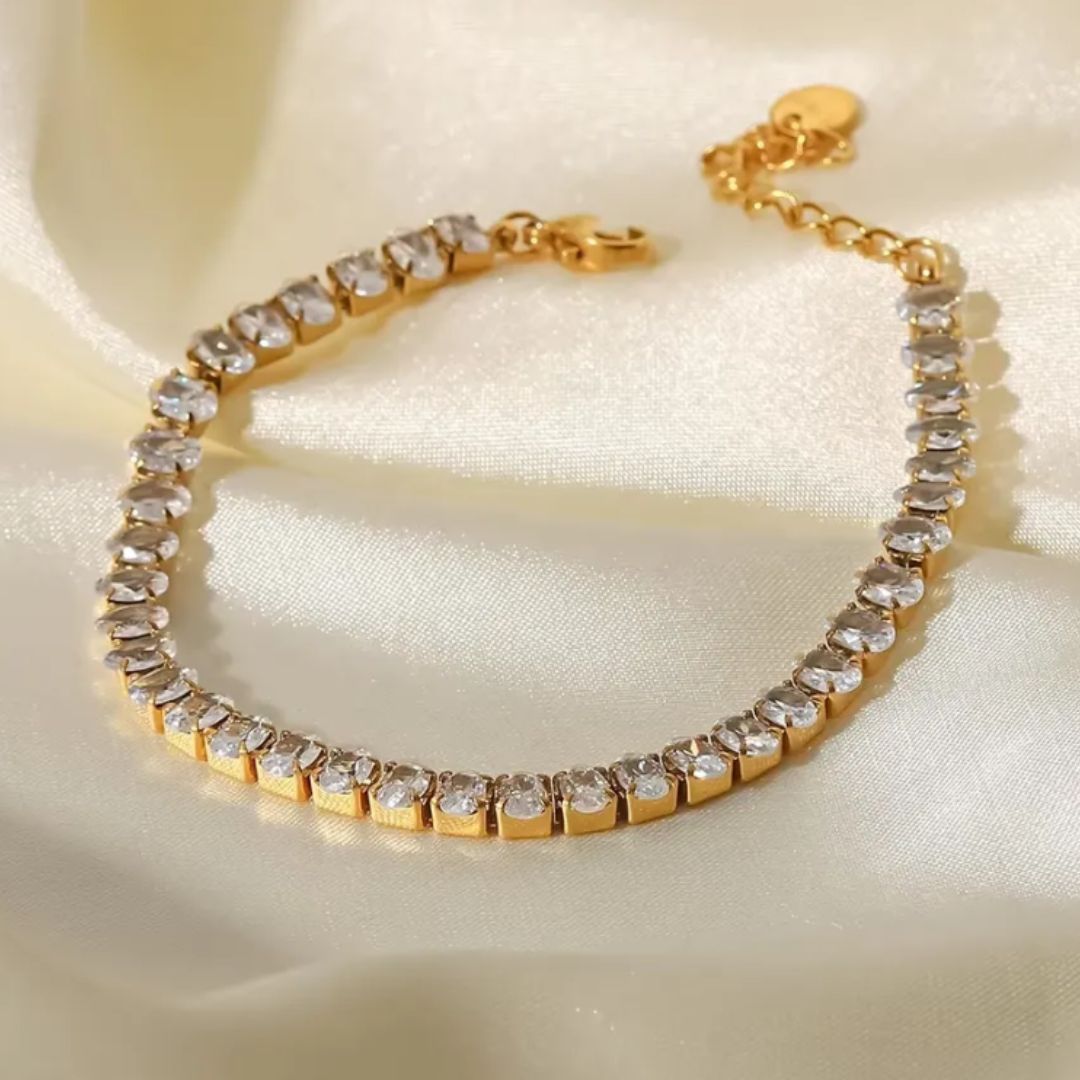 Icy Luxe Tennis Bracelet Almond Shape Extendable