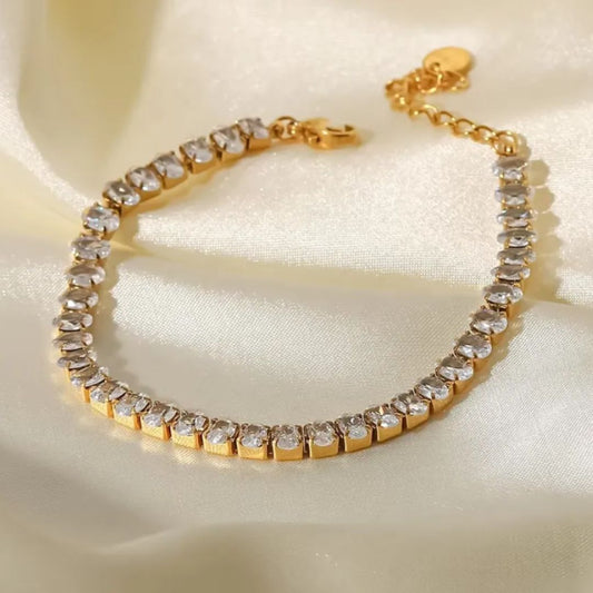 Icy Luxe Tennis Bracelet Almond Shape Extendable