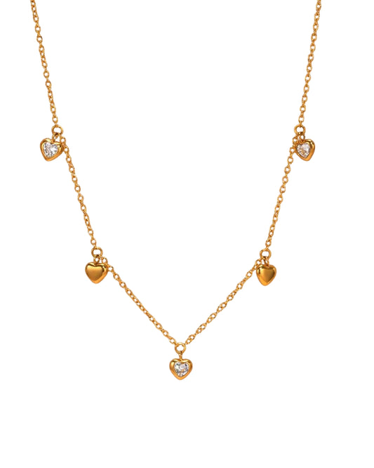 Zinnia Heart Charms Necklace