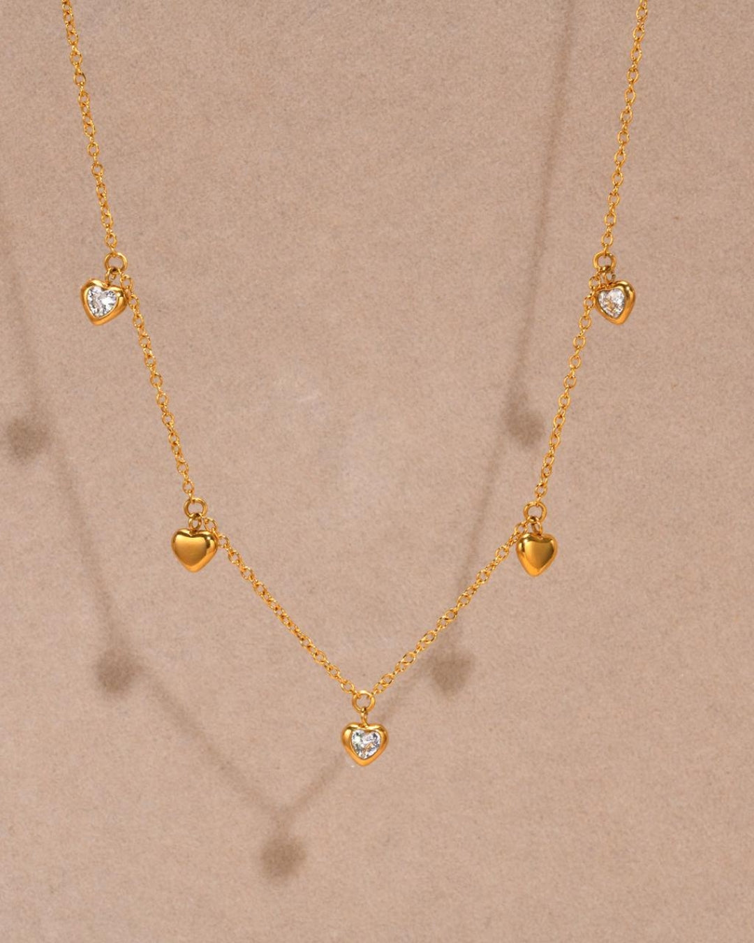 Zinnia Heart Charms Necklace