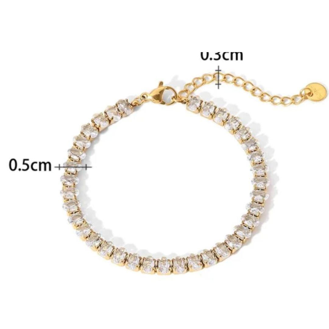 Icy Luxe Tennis Bracelet Almond Shape Extendable