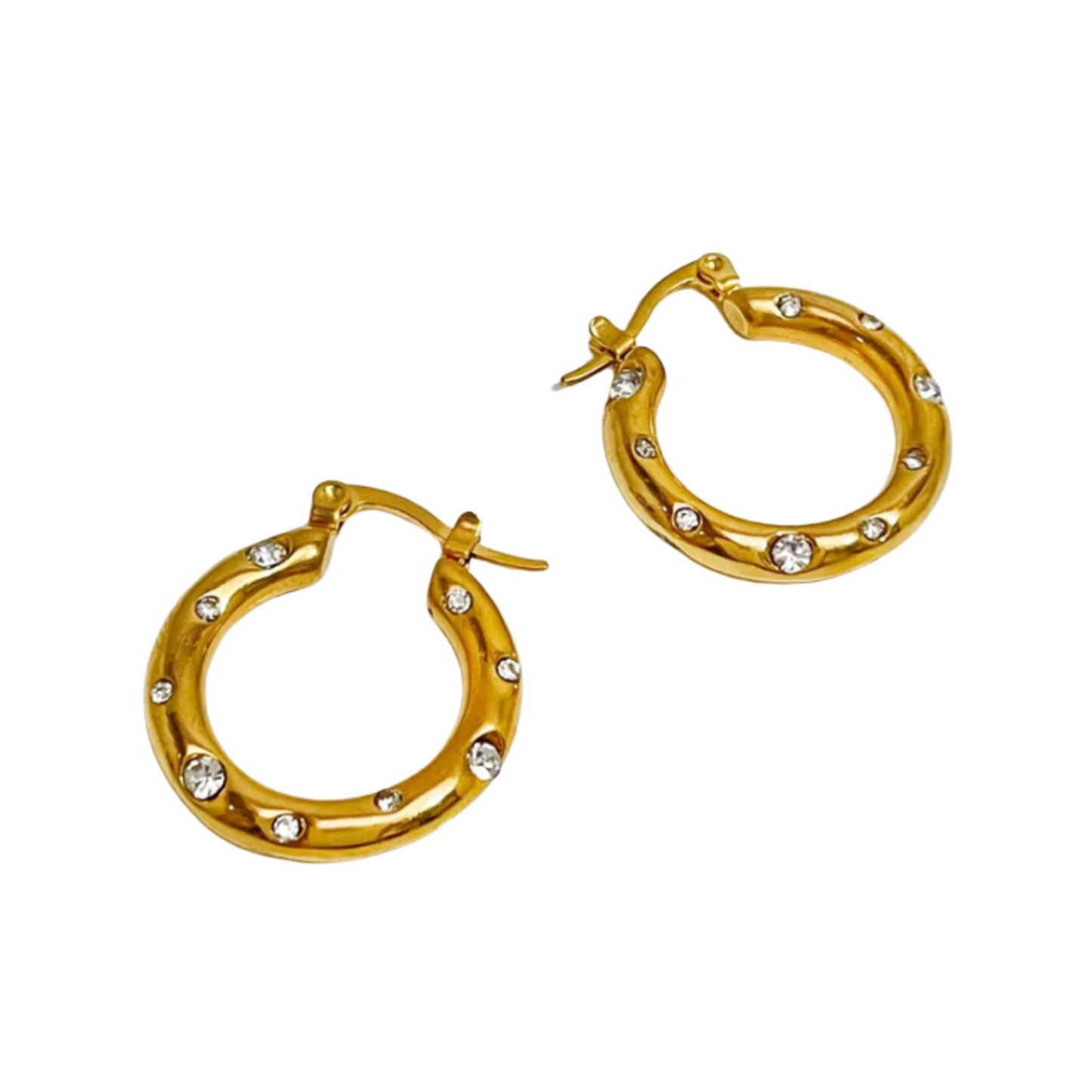 Hazel Studded Round Hoops