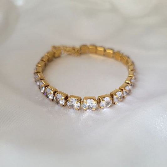 Sasha Cubic Tennis Bracelet Adjustable Chunky