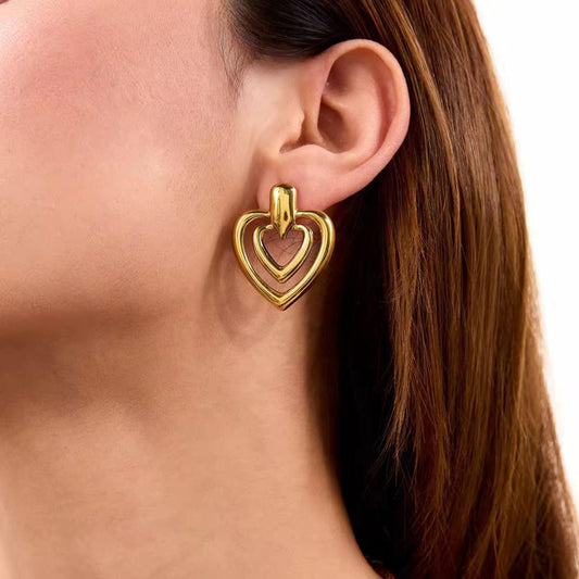 Melissa Heart Gold Earrings