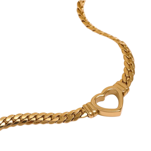 Maggie Hollow Heart Chunky Bold Neckchain