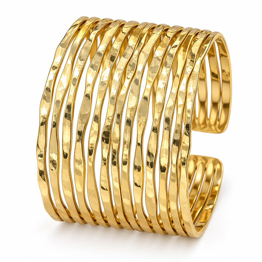 Hammered Bangles Stackable Cuff