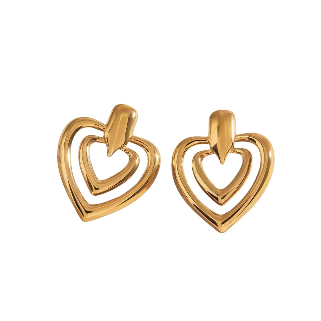 Melissa Heart Gold Earrings
