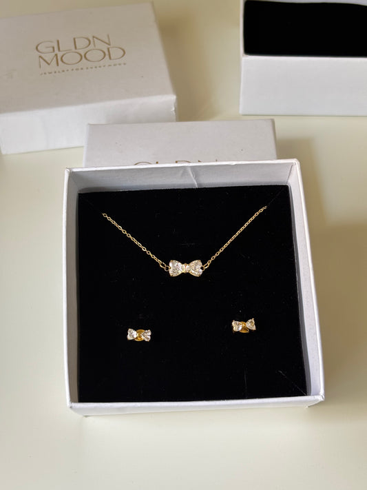 Gia CZ Dainty Bow Set