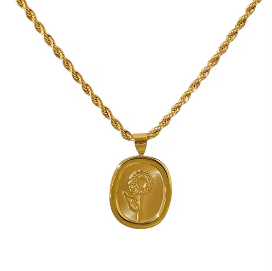 Sunflower Engraved Neckchain