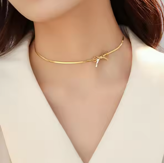 Ribbon Bow Choker Necklace