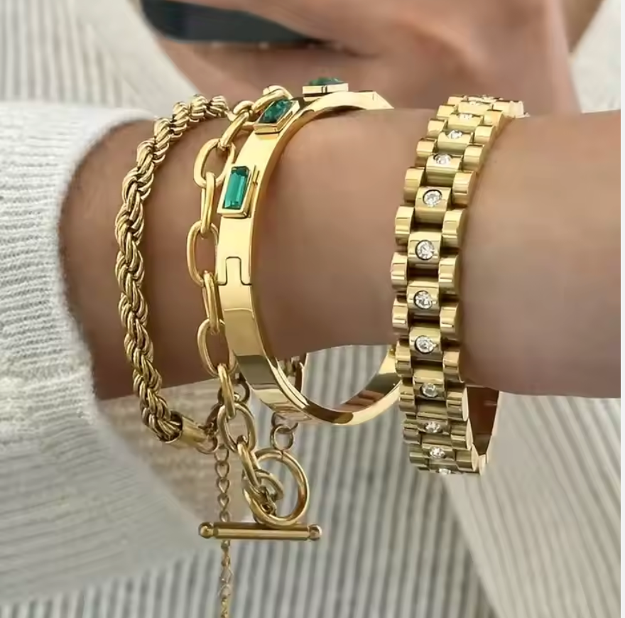 Jade Chunky Watch Band Bracelet